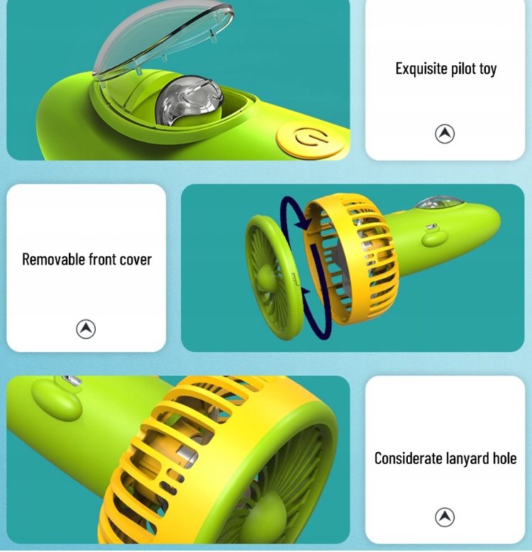 Portable Fan Cooling Airflow 1200mAh USB - obrazek 6
