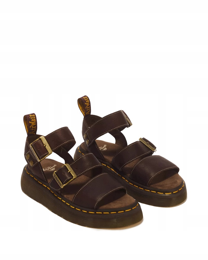 Dr. Martens Gryphon Quad Grizzly Sandały Skórzane Platforma Brązowe r.41