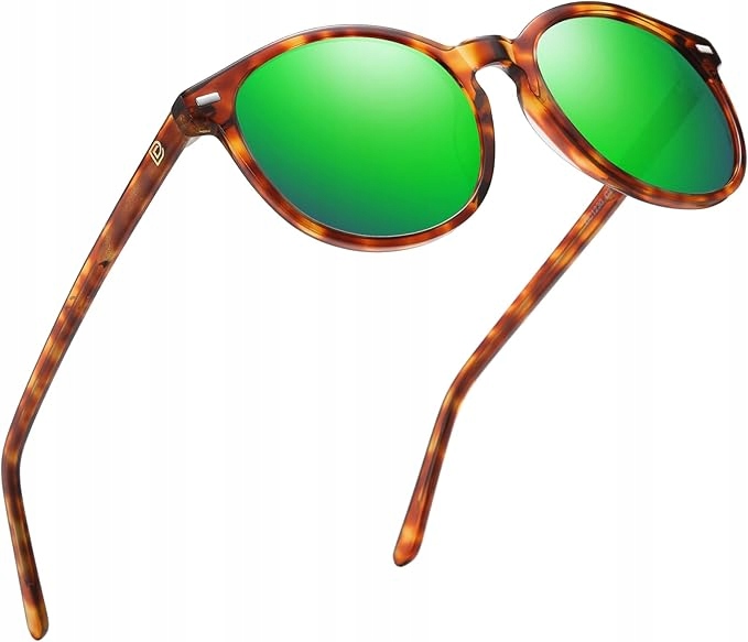 DUCO Damskie Okulary Polaryzacyjne Retro Okrągłe UV400 DC1230