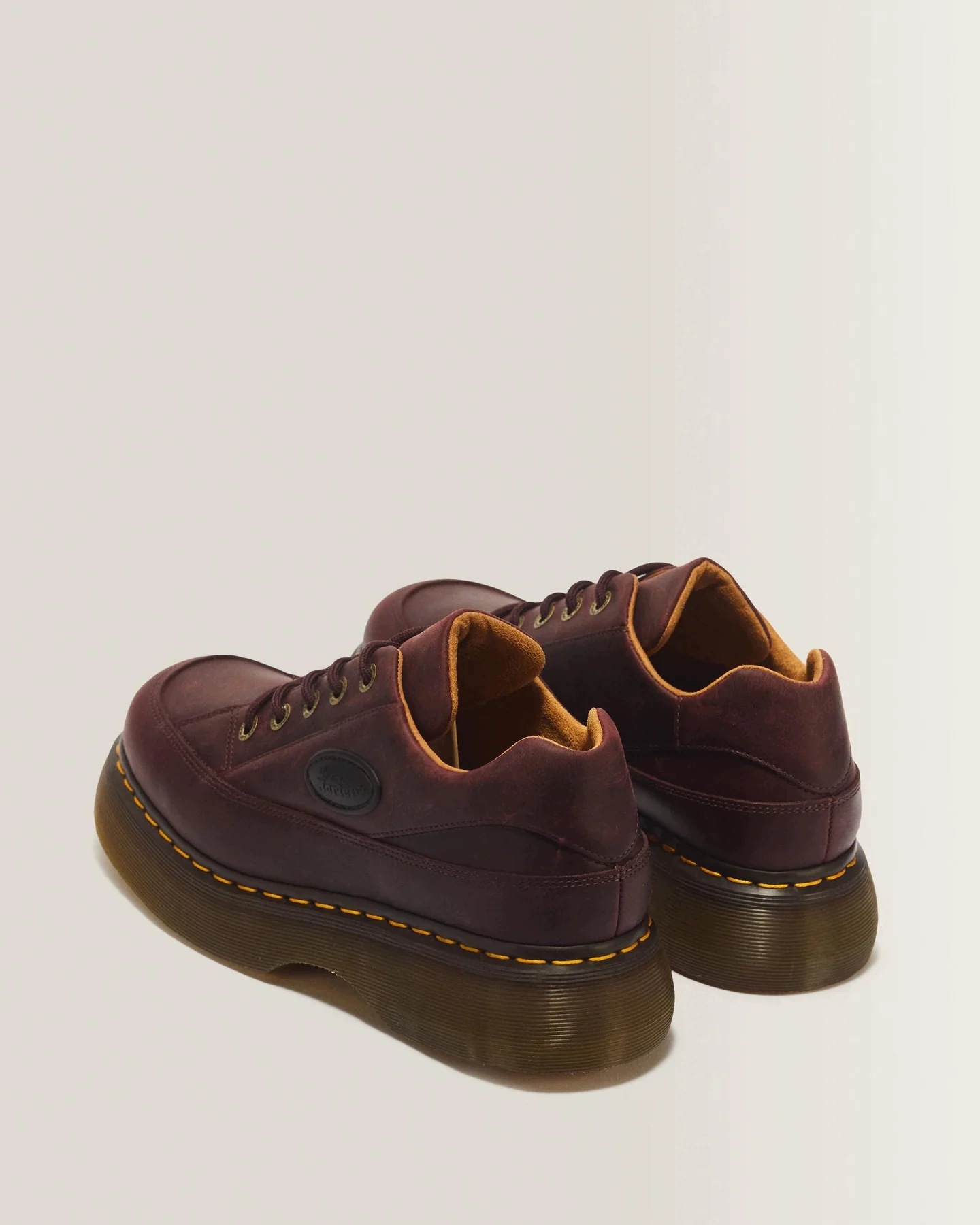 Dr. Martens Buzz 5 Eye Crazy Horse Półbuty Skórzane Cherry Red r.37 - obrazek 3