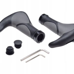 Chwyty Kierownicy Ergo Ergonomiczne Rowerowe Trekking Fitness MTB Szare