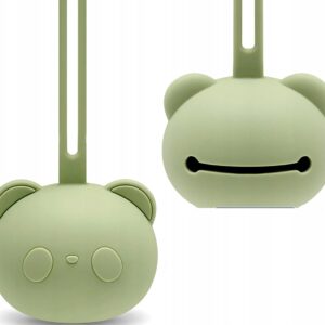 CAJA Silikonowe Etui na Smoczek Panda Bean Green BPA Free Zielone