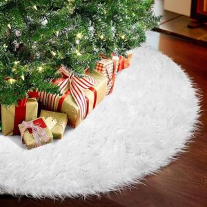 DYWANIK POD CHOINKĘ MATA biała włochaty duża 120 na 90 cm