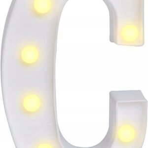 Świecąca Litera C 3D Lampa LED Lampka nocna Podświetlana Literka C Biała