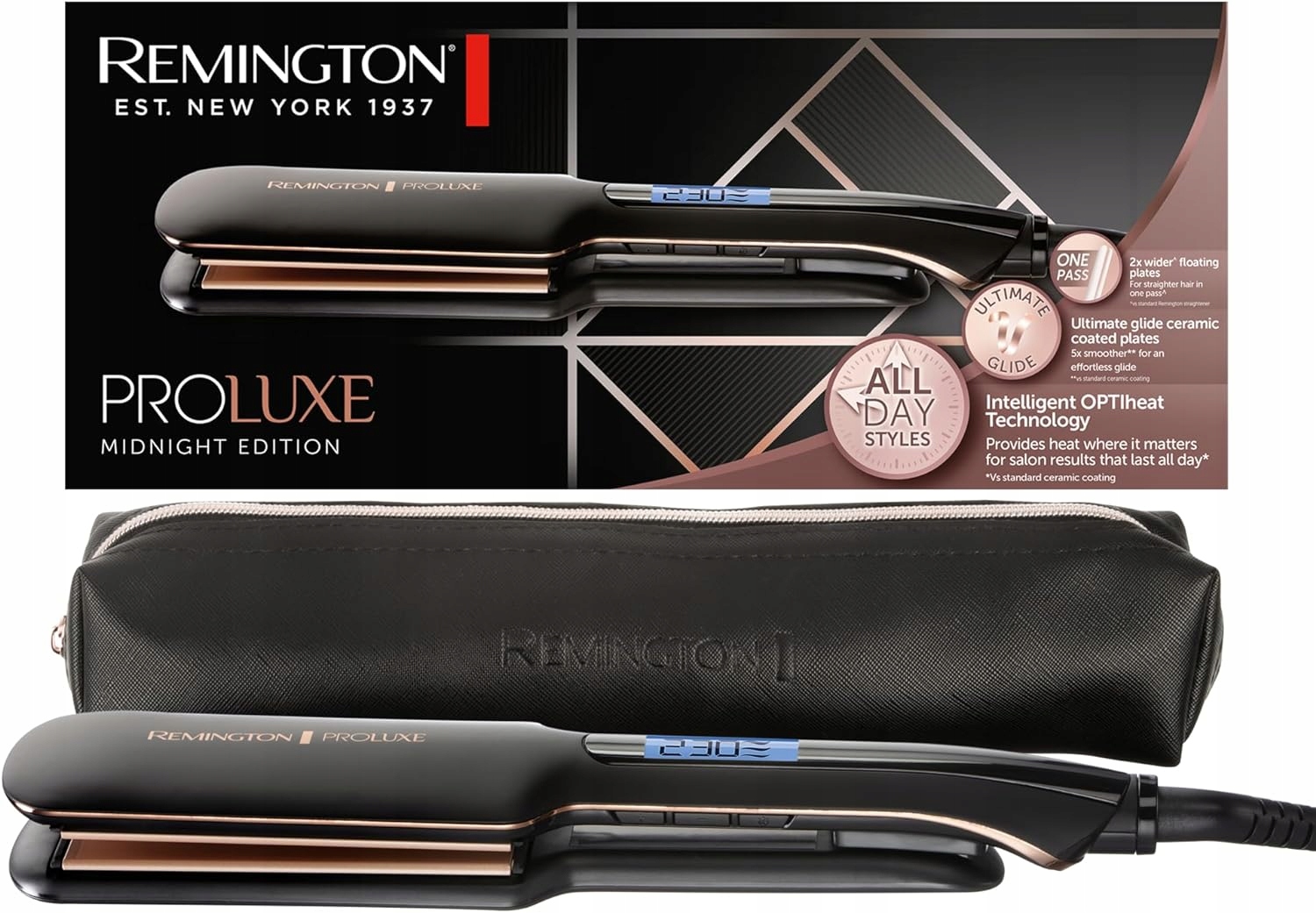 Remington Prostownica PROluxe Wide S9150B OptiHeat Ceramiczna 150-230C