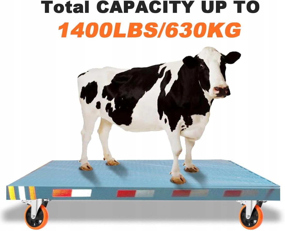 Zestaw 4 kółek warsztatowych do mebli, obrotowe, 125mm, udźwig 630kg - obrazek 3