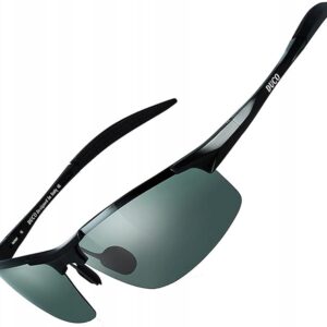 DUCO Sportowe Okulary Polaryzacyjne UV400 Męskie Srebrne 8177S