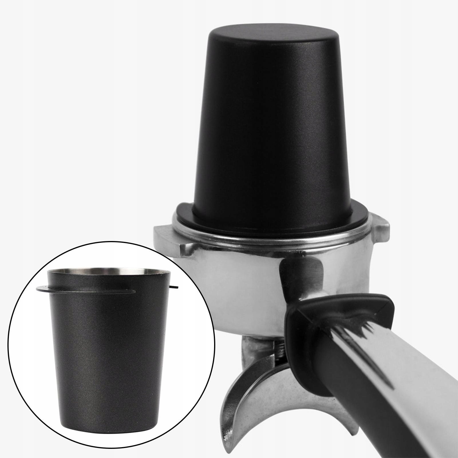 Pojemnik do dozowania kawy do ekspresu, ze stali nierdzewnej, czarny, 51 mm - obrazek 5
