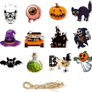 Dekoracje Halloween – Zawieszki Ozdobne 12 sztuk