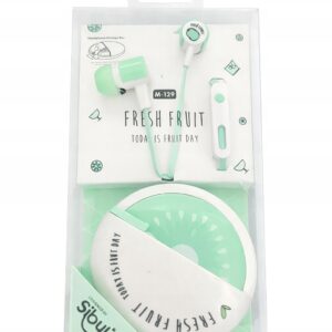 Słuchawki douszne 3.5 mm Fresh Fruit M-129 z etui Kiwi