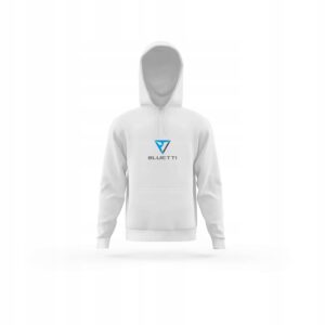 BLUETTI Hoodie biała bluza z kapturem z logo roz 4XL nowa