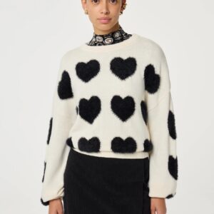 Sweter w serduszka Fabienne Chapot Roz L