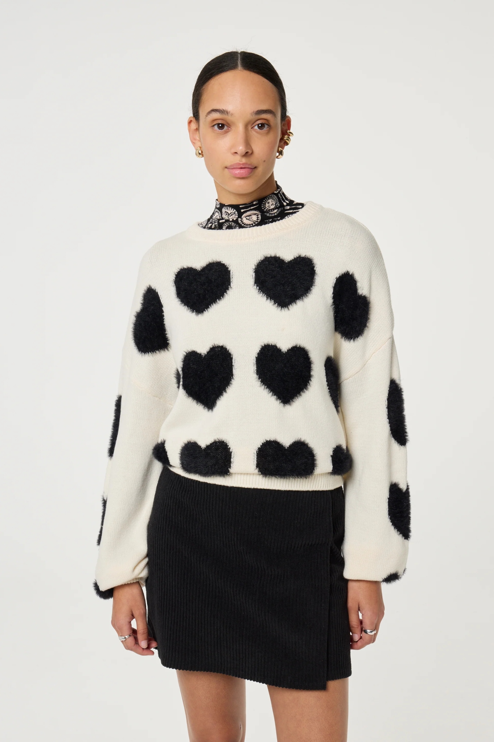 Sweter w serduszka Fabienne Chapot Roz L