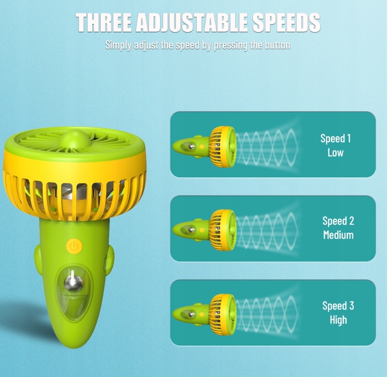 Portable Fan Cooling Airflow 1200mAh USB - obrazek 3