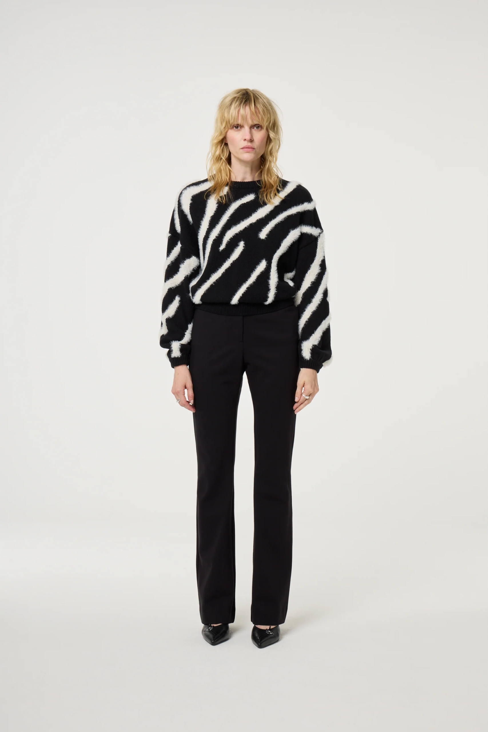 Fabienne Chapot Zebra Pullover Black sweter damski roz M nowy - obrazek 2