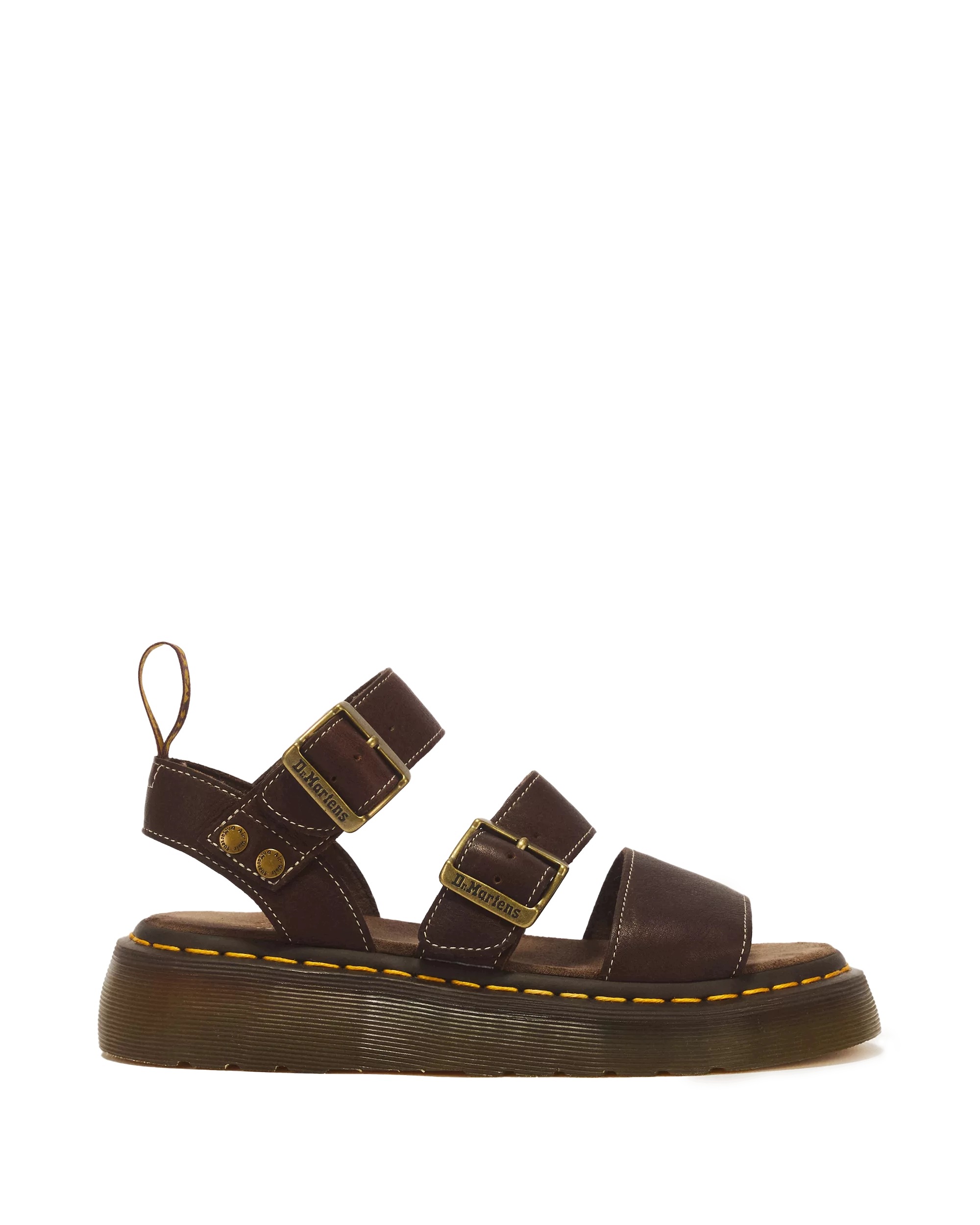 Dr. Martens Gryphon Quad Grizzly Sandały Skórzane Platforma Brązowe r.37 - obrazek 3