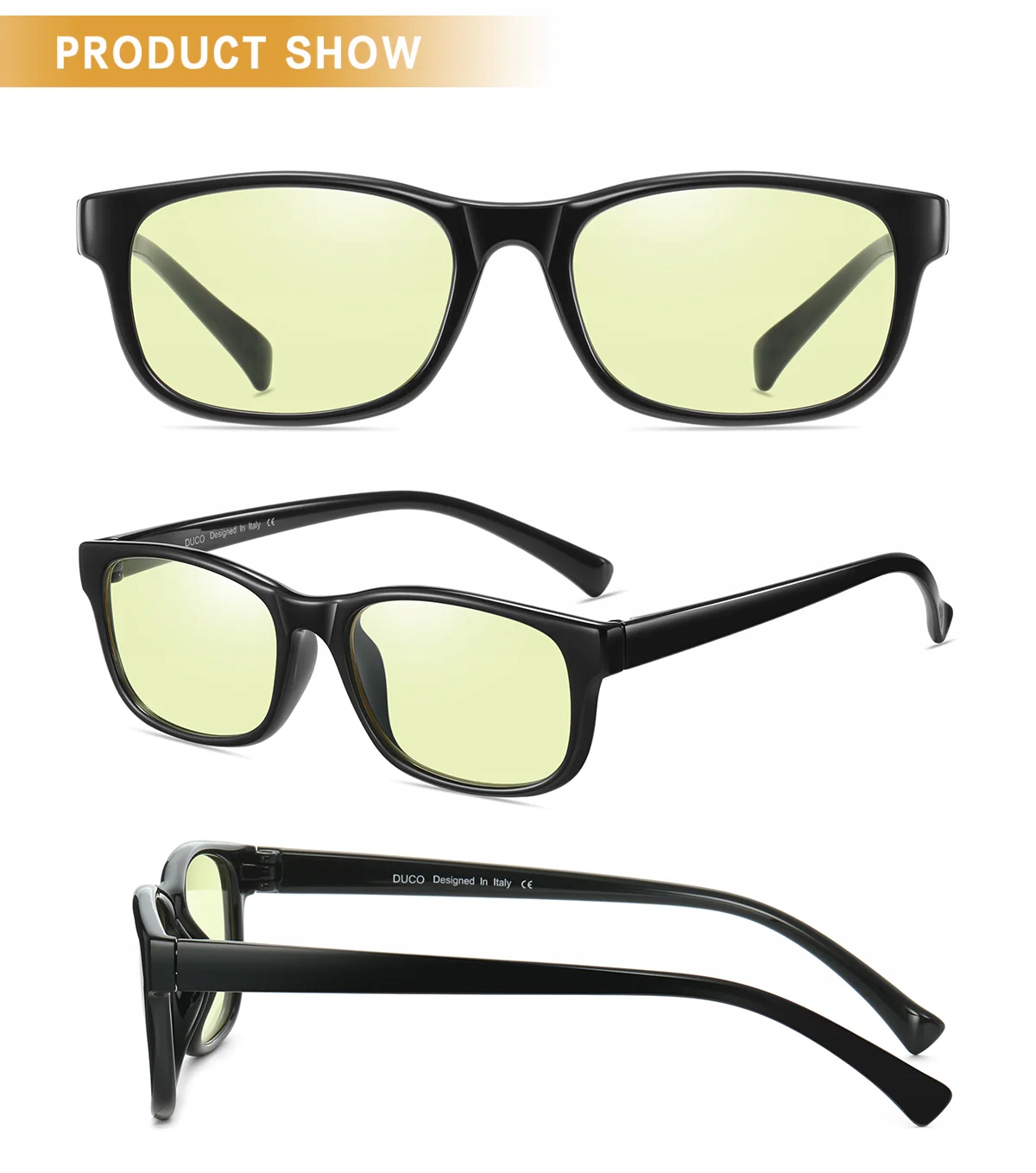 Okulary DUCO TR90 Elastyczne kwadratowe okulary 8016 - obrazek 2