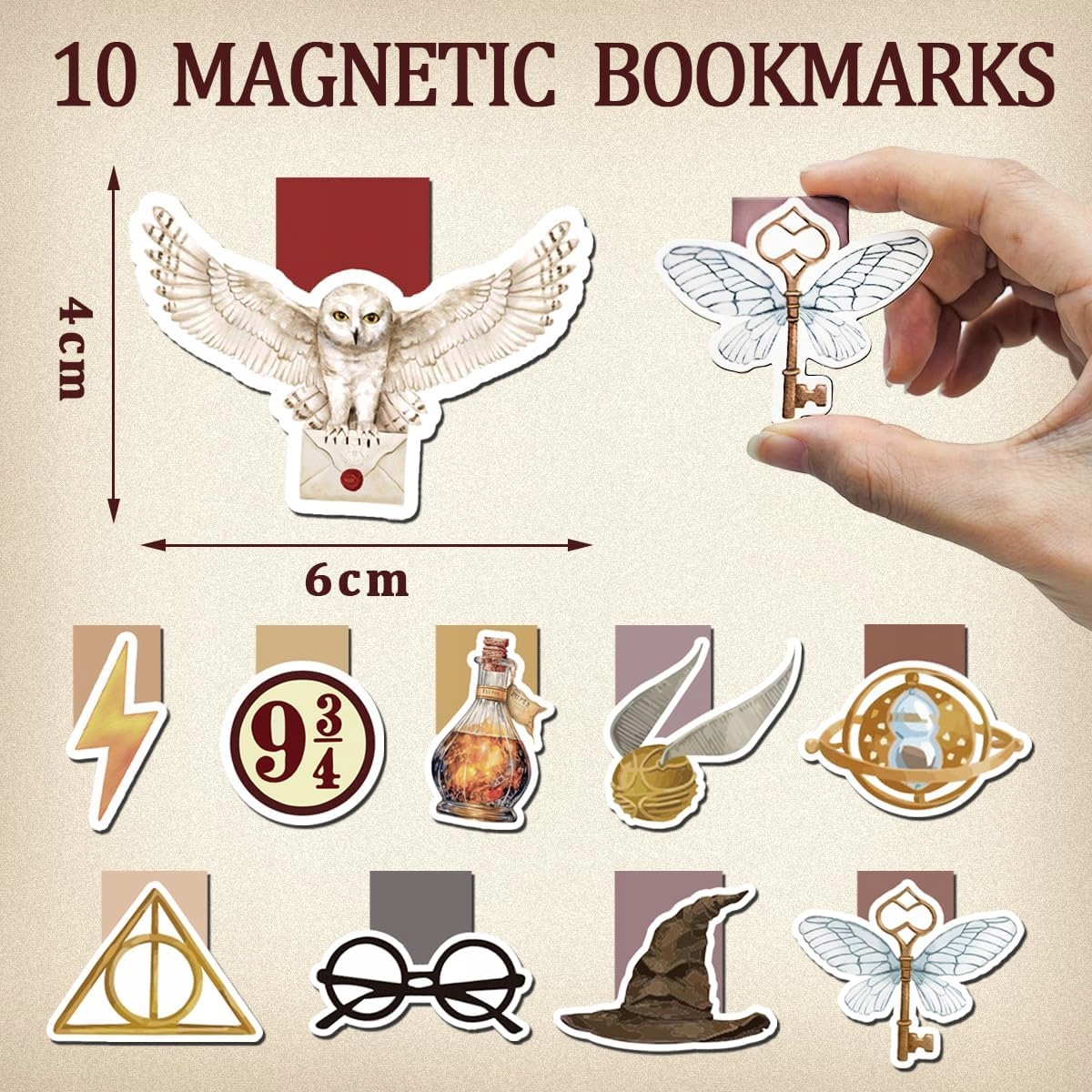 10 Zakładek do książki Harry Potter spersonalizowana,prezent, magiczny wzór - obrazek 4
