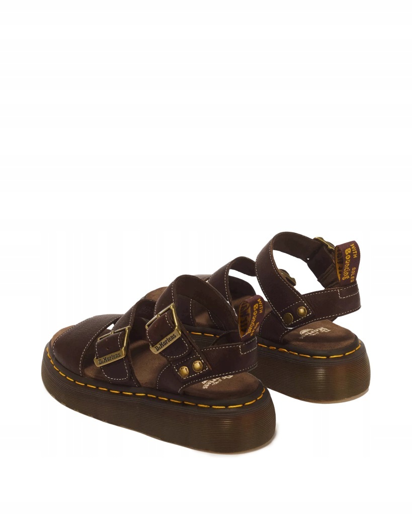 Dr. Martens Gryphon Quad Grizzly Sandały Skórzane Platforma Brązowe r.41 - obrazek 2