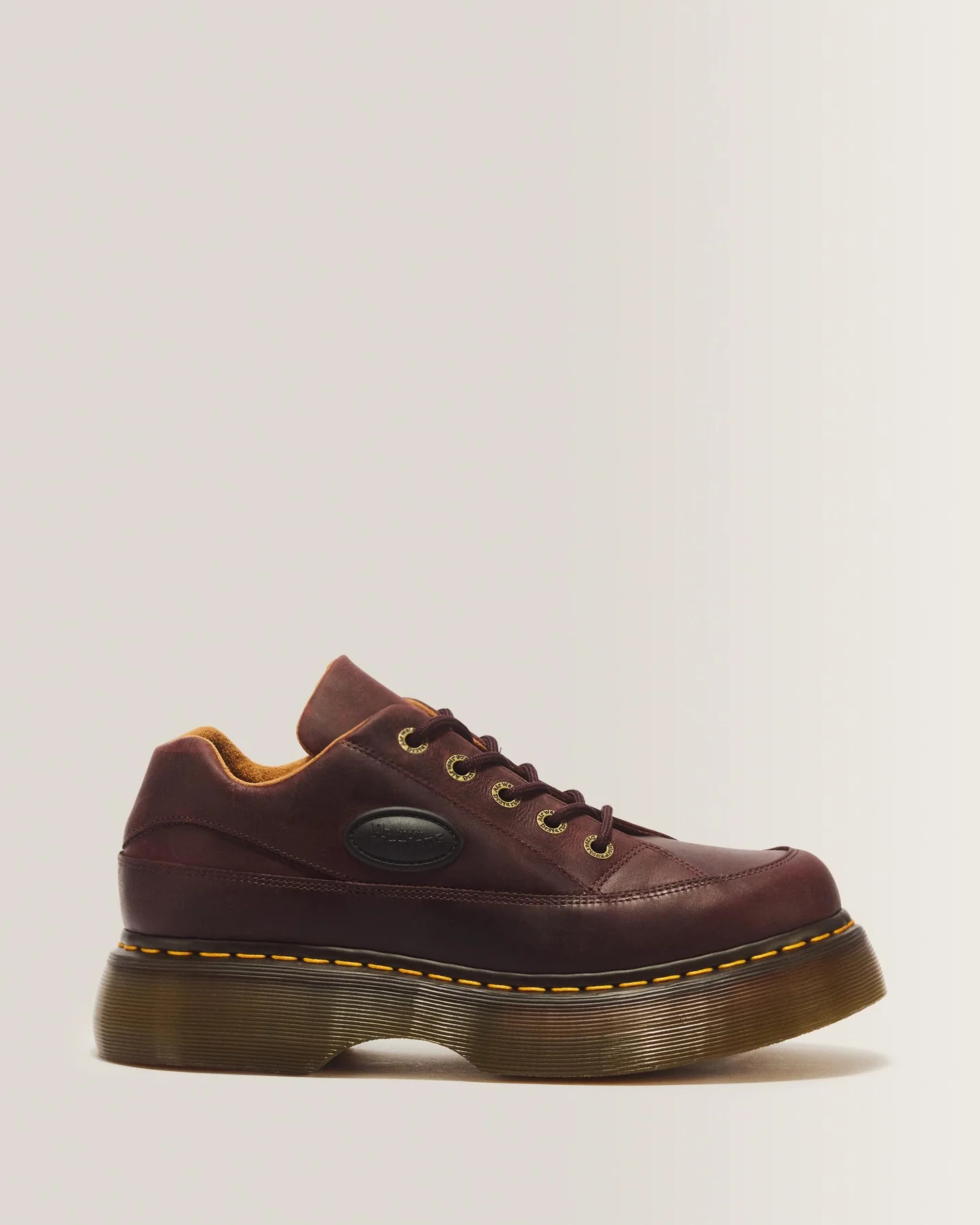 Dr. Martens Buzz 5 Eye Crazy Horse Półbuty Skórzane Cherry Red r.37