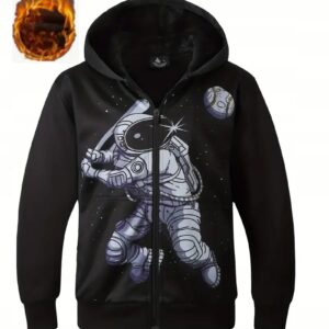 Bluza z kapturem z polarem motyw kosmosu roz L