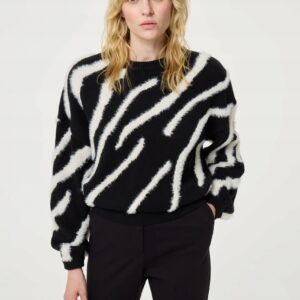 Fabienne Chapot Zebra Pullover Black sweter damski roz L nowy
