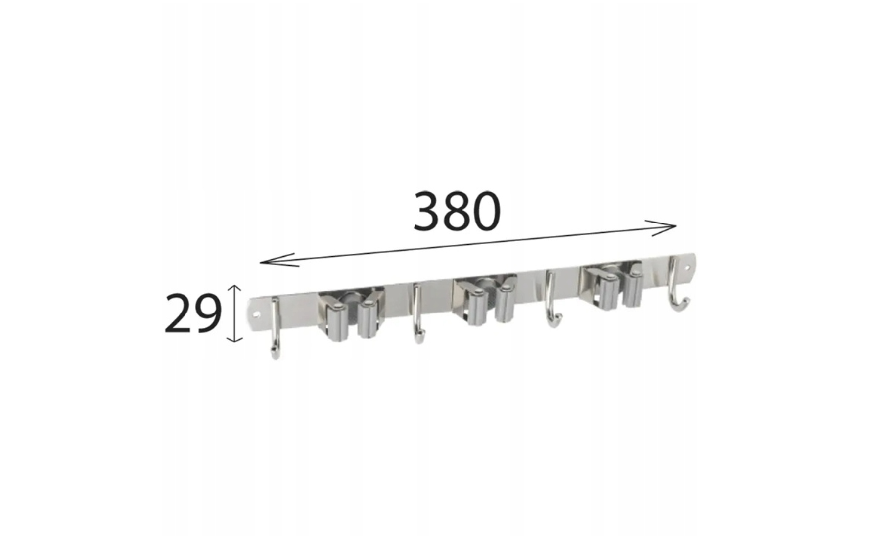 Uchwyt Narzędziowy stal nierdzewna 380x29 20–35 mm Haki Garaż Dom Warsztat - obrazek 4