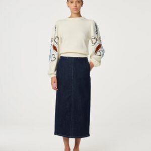 Fabienne Chapot Vesper Pullover kremowy haftowany sweter L luźny