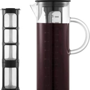 SILBERTHAL Karafka Szklana Cold Brew 1,3L Dzbanek do Kawy Herbaty z Filtrem