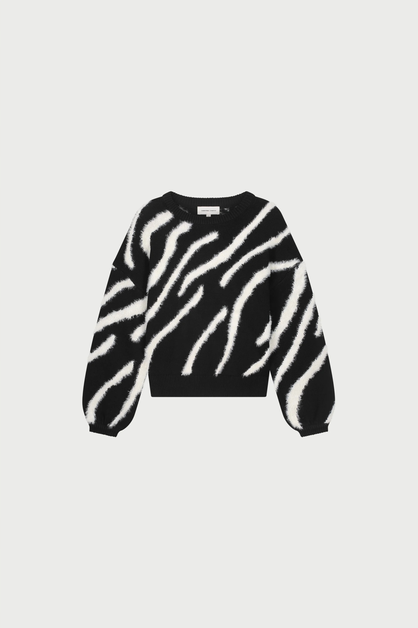 Fabienne Chapot Zebra Pullover Black sweter damski roz M nowy - obrazek 5