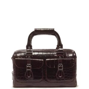 Dr. Martens Top Handle Torebka Skórzana Croc Oxblood Bordowa 43611600