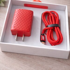 UKA Quick Charger Kit 2A ładowarka sieciowa + kabel USB 1m 5V 2A czerwony