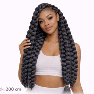 Włosy syntetyczne do zaplatania JUMBO BRAID W38 szare 200 cm