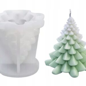 Forma Silikonowa do Świec Choinka Bubble Duża 3D Mydła Gipsu Świąteczna DIY