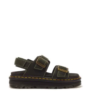 Dr. Martens Zebzag Crazy Horse Sandały Skórzane Platforma Green Rozmiar 36