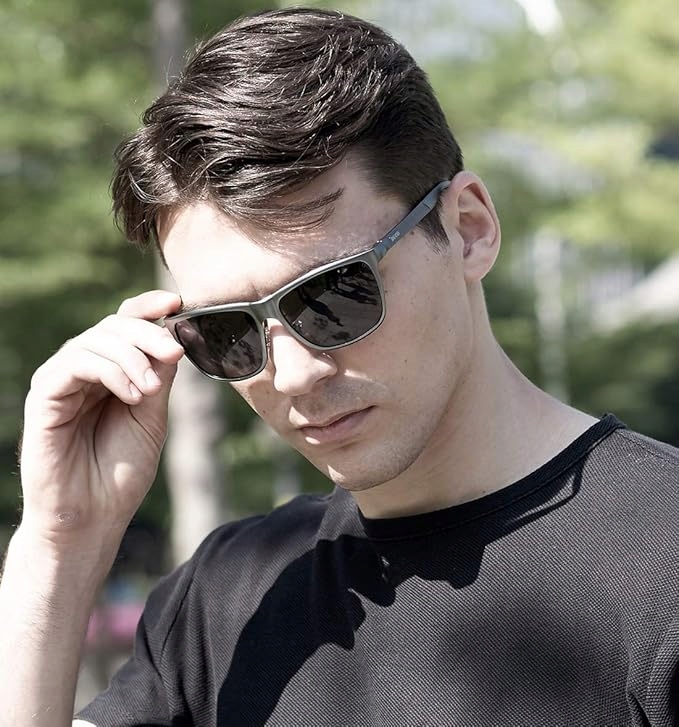 DUCO Męskie Okulary Polaryzacyjne UV400 Pilotki Retro 3025K - obrazek 2