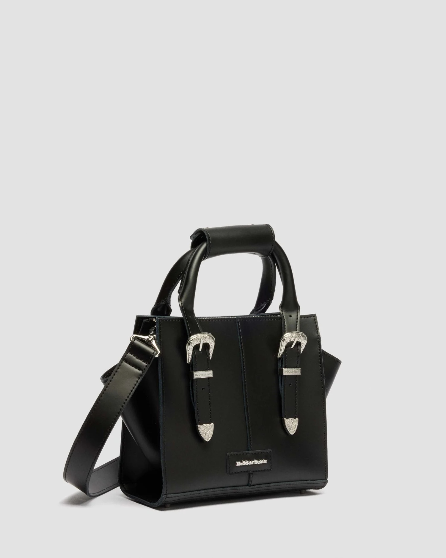 Dr. Martens Small Tote Buckle Torebka Skórzana Czarna z Klamrami Kiev