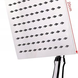 Zestaw Prysznicowy Deszczownica 20x20 cm Chrom Słuchawka Wąż