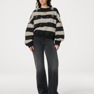 Fabienne Chapot Ronny Sweater kremowy paski 100% bawełna organiczna M
