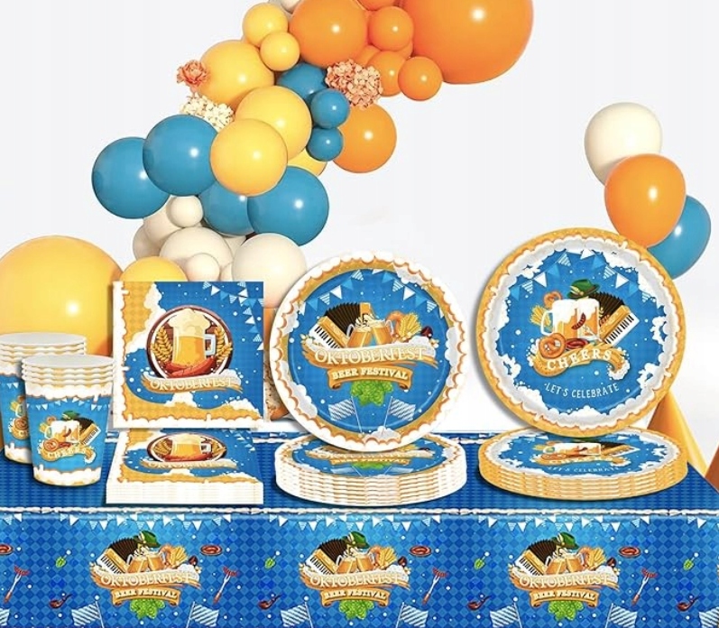 Talerzyki Papierowe Oktoberfest Beer Festival 16 szt. 18 cm - obrazek 3