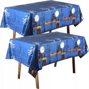 2x Obrus Halloween 137x274 cm Dynie Nietoperze Wodoodporny Plastikowy