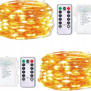 ŁAŃCUCH ŚWIETLNY NA CHOINKĘ 2 SZTUKI 5M 50 DIOD LED NA BATERIĘ 2 SZTUKI