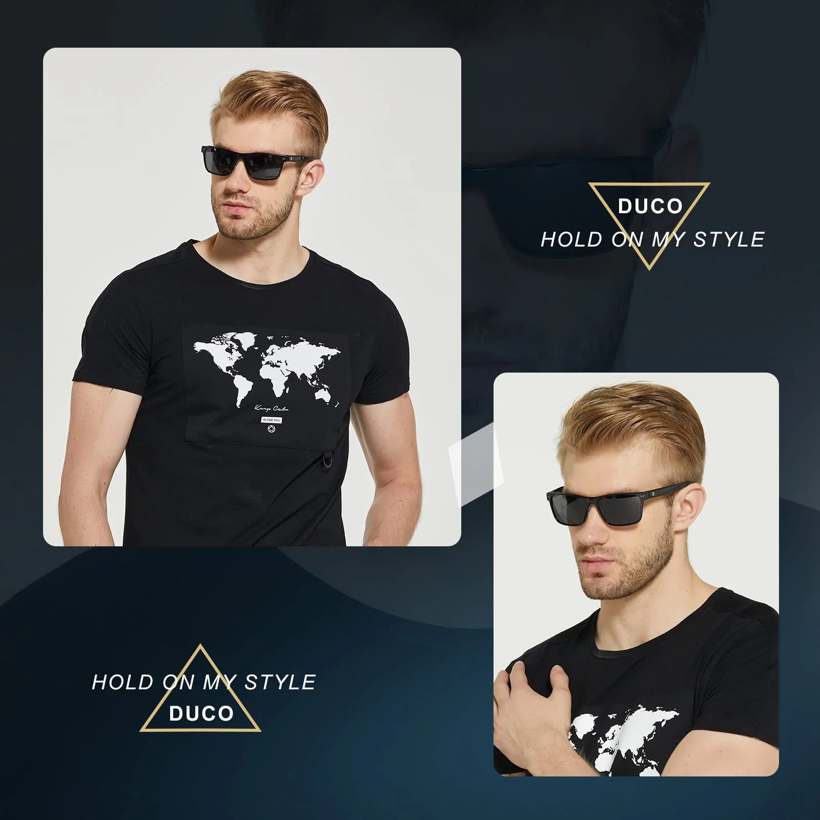 Okulary przeciwsłoneczne DUCO z polaryzacją, sportowe, 100% ochrony UV - obrazek 2