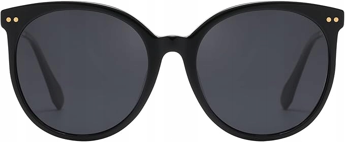 DUCO Damskie Okulary Polaryzacyjne Retro Okrągłe UV400 Vintage