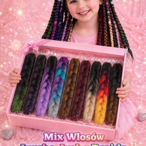 Mix włosów do warkoczyków 10 szt MIX kolorów – wybierz zestaw