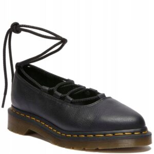 Dr. Martens Elphie II Virginia Baleriny Damskie Skórzane Czarne Wiązane 37