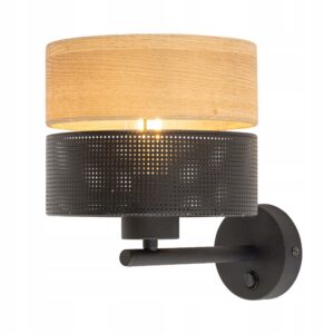 KINKIET LAMPA ŚCIENNA TK LIGHTING NICOL 6539 CZARNY DĄB E27 40W