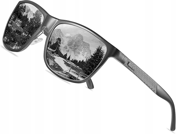 DUCO Męskie Okulary Polaryzacyjne UV400 Pilotki Retro 3025K