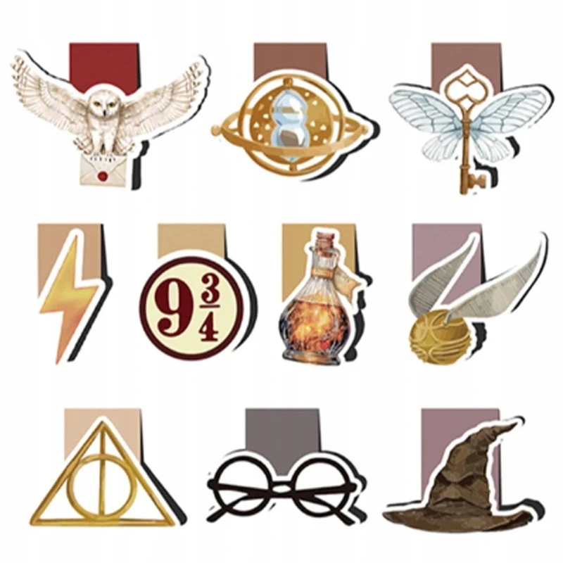10 Zakładek do książki Harry Potter spersonalizowana,prezent, magiczny wzór