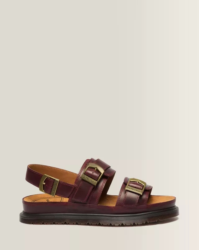 Dr. Martens San Two Strap Sandały Skórzane Orleans Cherry Red r.42 43452600 - obrazek 2
